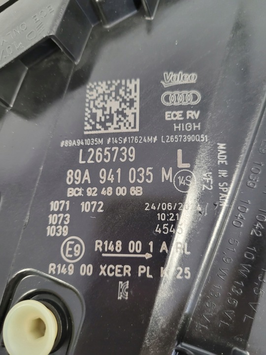 фото №11, Лампа передняя левая левый перед matrix audi q4 etron e-tron 89a 89a941035