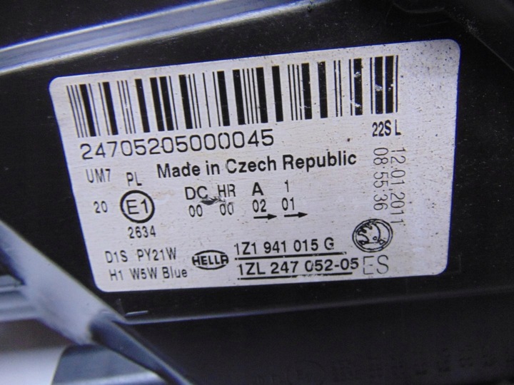 фото №16, Лампа ліва перед ксенон skoda octavia ii 2 рестайлінг 7l6941329b 1z1941015g європа