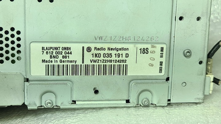 фото №8, Vw passat b6 touran i golf v радио cd mp3 blaupunkt 1k0035191d + код