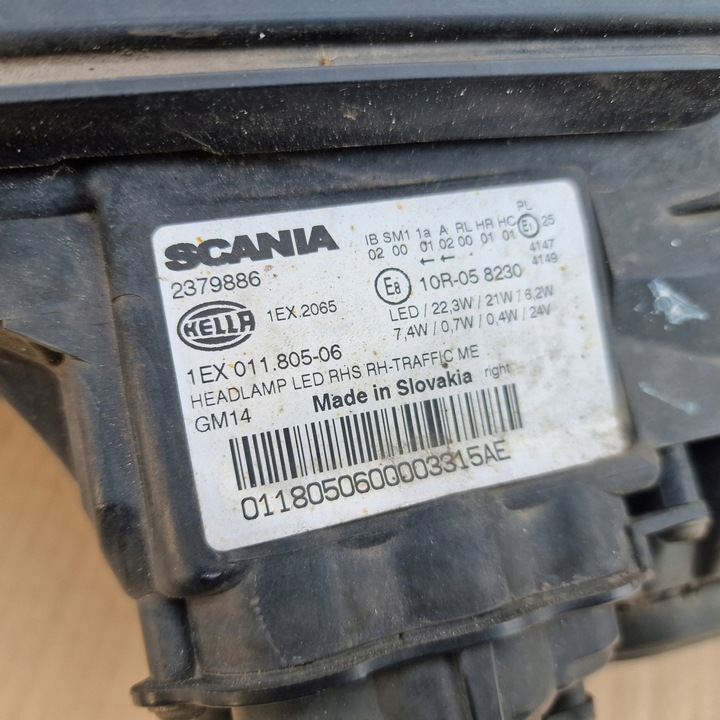 фото №12, Фара лампа повний led праві scania r s