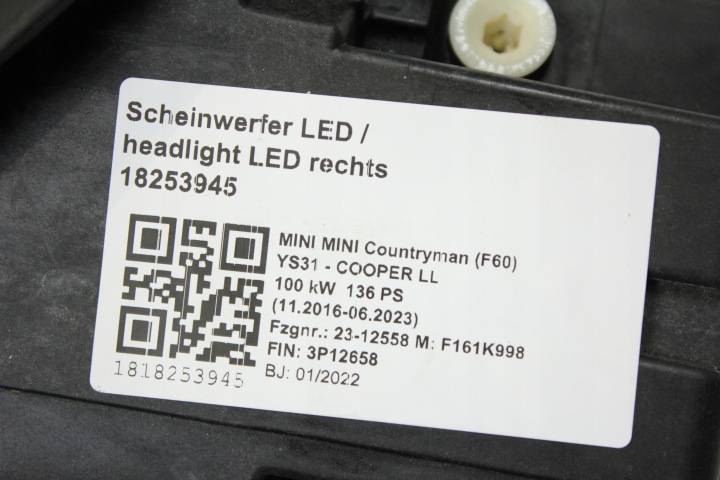 фото №11, Лампы передние европа комплект чёрный mini f60 countryman lci полный led ahl