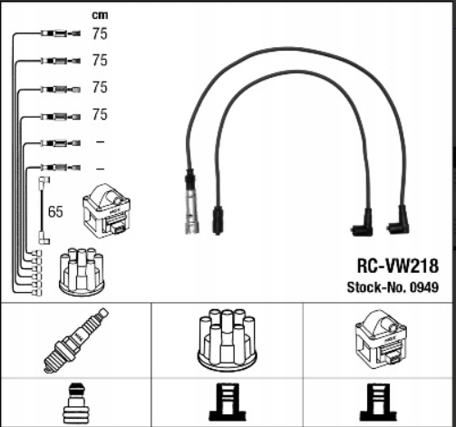 0949 - NGK - PRZEW.WYS.NAP.КОМПЛЕКТ. AUDI VW RC-VW218