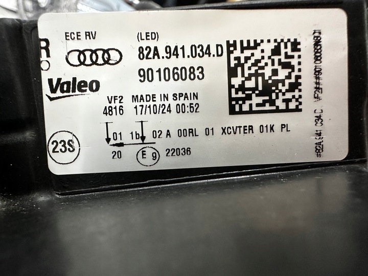 фото №12, Лампа правая audi a1 ii 82a.941.034.d полный led 2018-