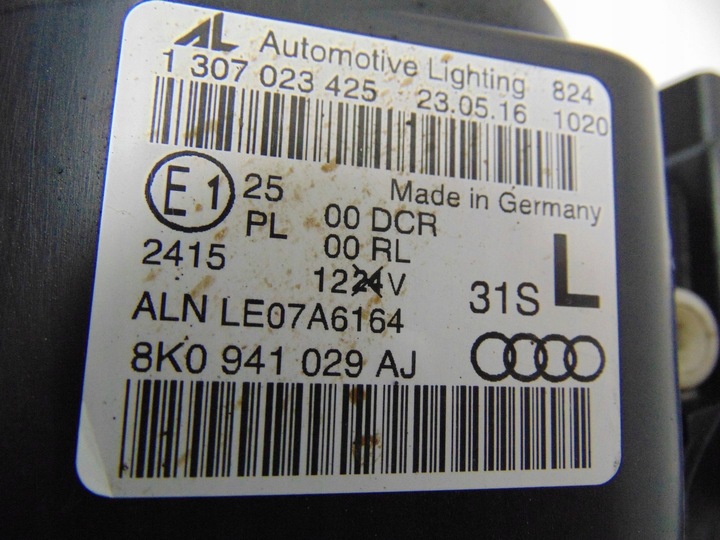 фото №16, Лампа левая перед bi ксенон audi a4 b8 европа 8k0941029aj комплектная
