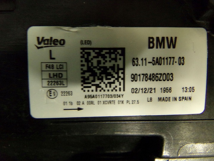 фото №8, Bmw f48 lci лампи перед led ahl ліва права 5a01177 5a01178