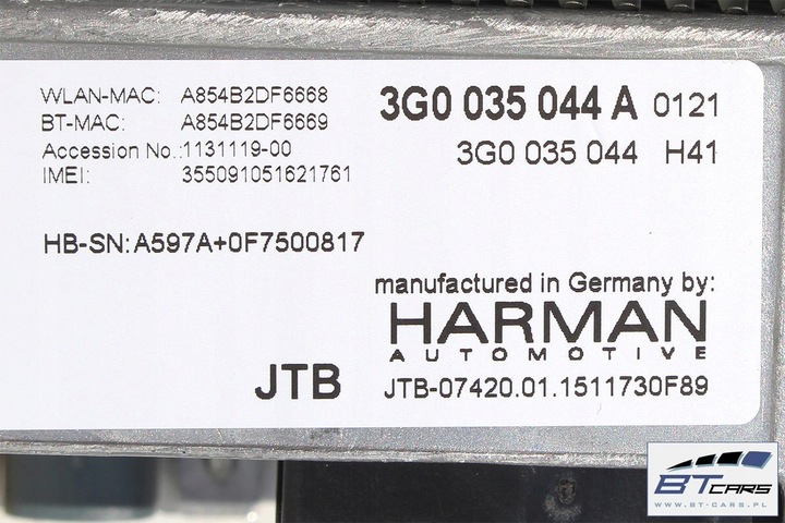 фото №6, Vw golf 7 fl b8 зчитувач навігація sd sim 3g0035044a 3g0