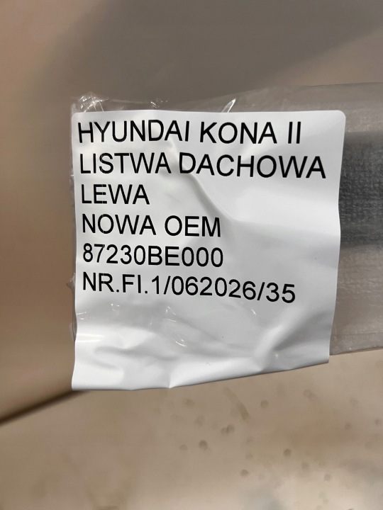 фото №12, Молдинг даху (рейлінг, декоративна накладка) ліва нова oem hyundai kona ii 2023- 87230be000