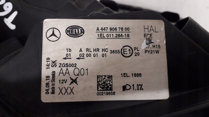 фото №9, Mercedes vito w447 14- лампа правая перед