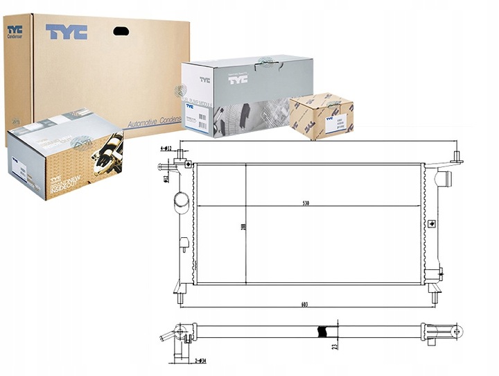 фото №1, Tyc радіаторів двигуна механічна opel combo, corsa
