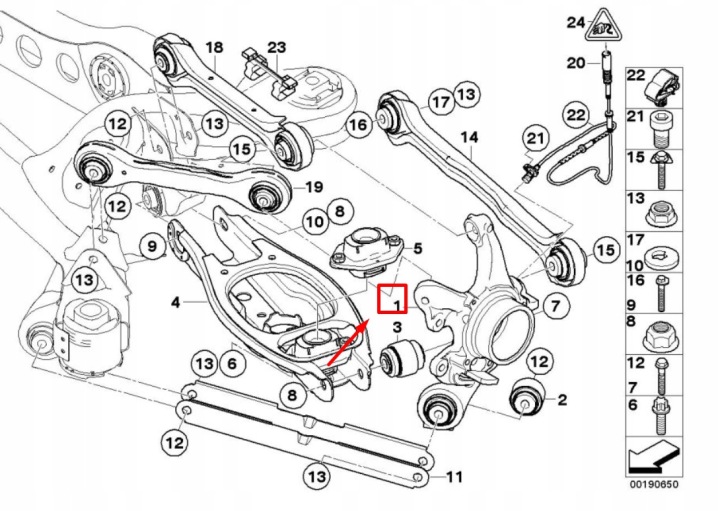 фото №8, Bmw 1 купе e82 левое заднее поворотный кулак 33326774807 6774807 оригинальная запчасть