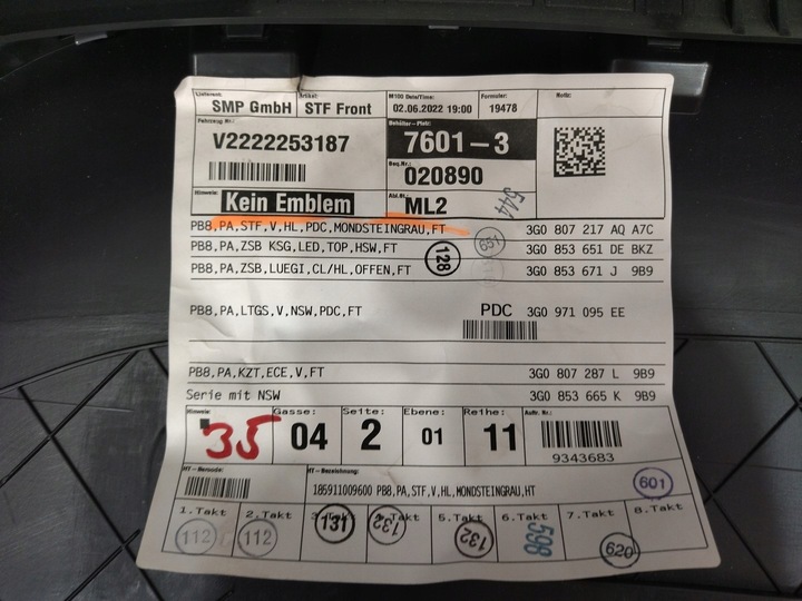 фото №15, 3g0807221f бампер перед версія pod 4pdc колір la7c vw passat b8 2015+