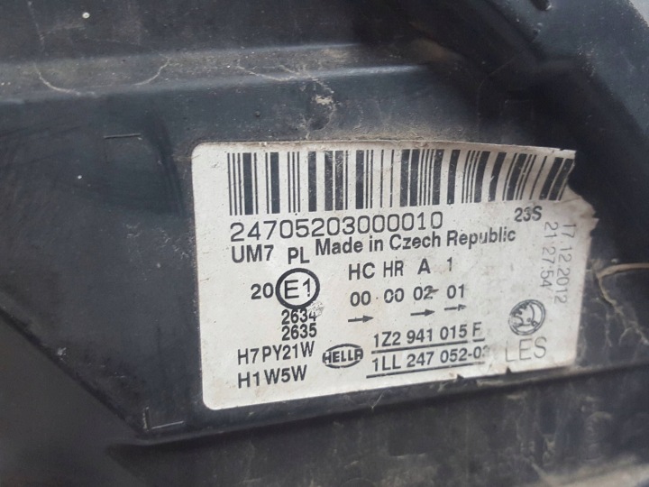 фото №7, Skoda octavia 2 ii рестайлинг 08-12r фара передняя левая англичанин 1z2941015f
