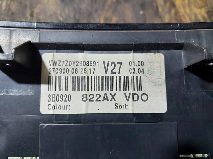 фото №15, Спідометр  манометр vw passat b5 1.9 tdi 3b0920822ax