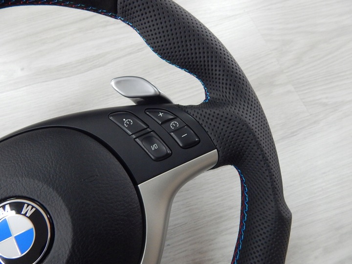 фото №11, Bmw e46 - руль sport лепестки smg мультифункция подушка алькантара