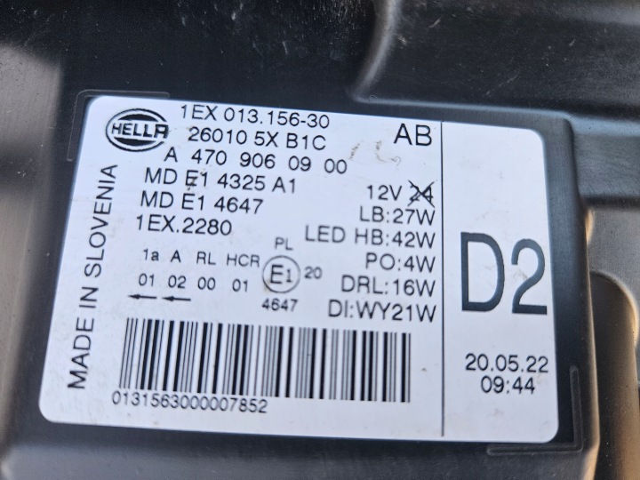 фото №11, Mercedes x-klasa повний led a470 фара права a4709060900 комплектна