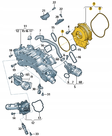 фото №2, Насос воды audi a8 d5 q7 q8 4m 4.0 tdi оригинал