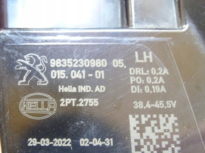 фото №7, Peugeot 308 iii led drl ліве передній галоген 9835230980 llu