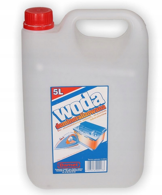 фото №1, Вода destylowana demineralizowana damet 5l