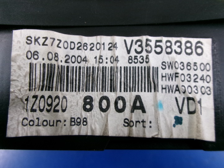 фото №5, Skoda octavia ii 1.4 16v панель приборов vdo 1z0920800a