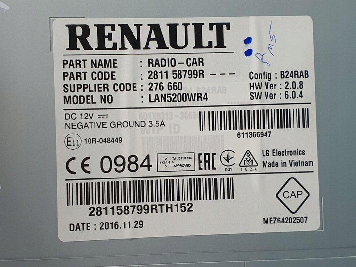 фото №8, Радіо навігація dacia sandero ii 281158799r