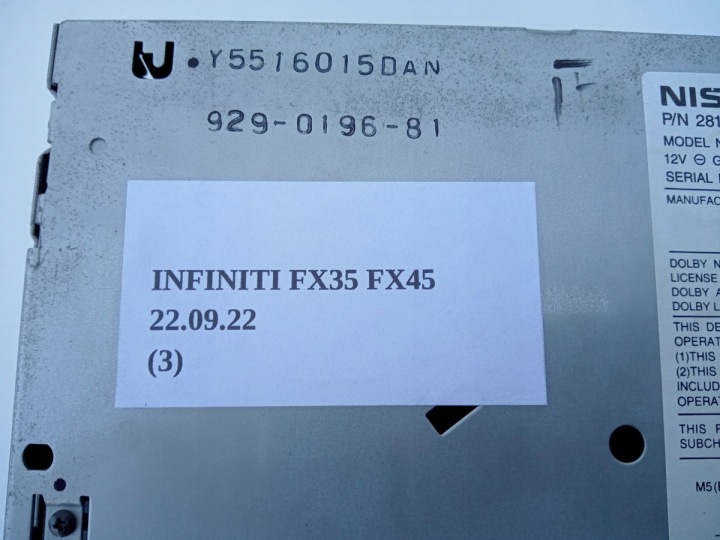 фото №8, Автомагнітола (радіо, програвач) cd infiniti fx35 fx45 2003-2005