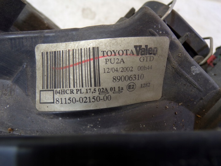 фото №9, Фара передняя левая toyota corolla e12 k