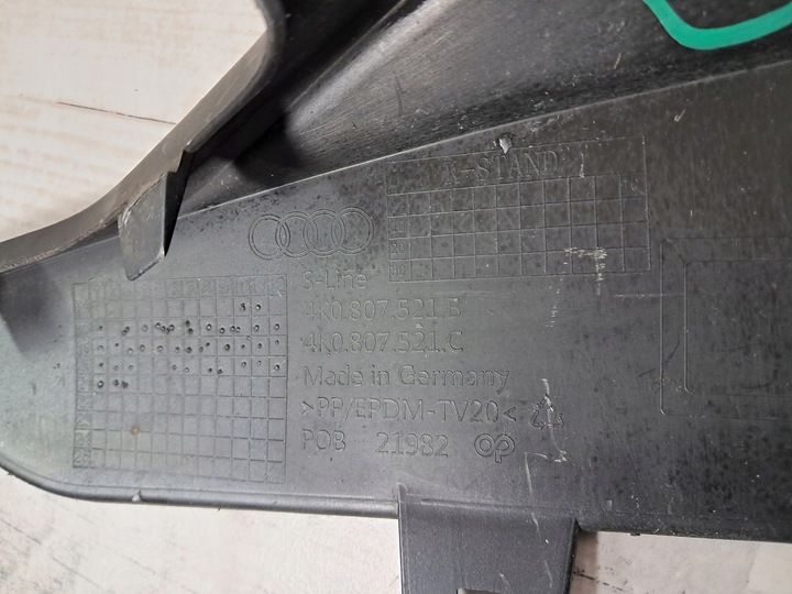 фото №12, Audi a6 c8 s-line накладка спойлер бампера зад задня 4k0807521b