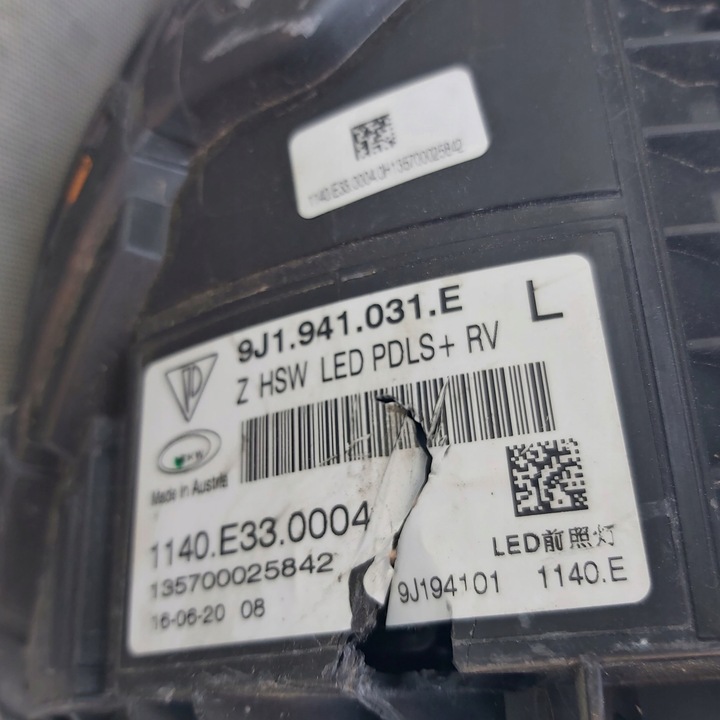 фото №13, Фара лампа передня перед ліва - porsche taycan 9j1 повний led 19-24