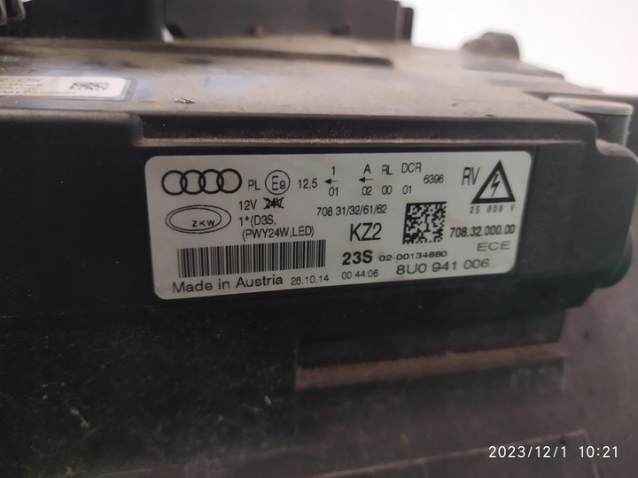 фото №12, Лампа правий перед audi q3 8u ксенон 8u0941006