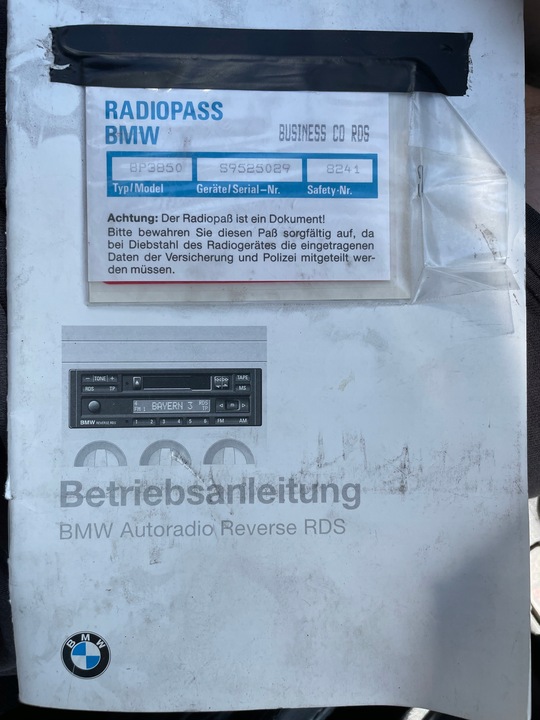 фото №6, Радіо bmw бізнес cd rds bmw e30 e32 e34 e36 з код