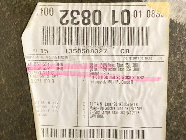 фото №7, Стеля vw passat cc рестайлінг r line 3c8867501s