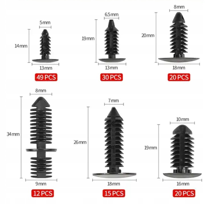 фото №4, Набор клипсы клипсы rozporowe автомобильные 146 szt! + съемник do демонтажа