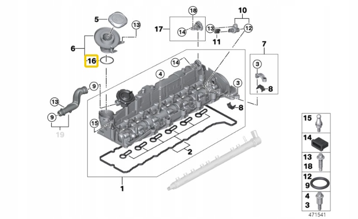 фото №9, Bmw 3 e90 кільце ущільнювальний кришки головки циліндра 11127823949