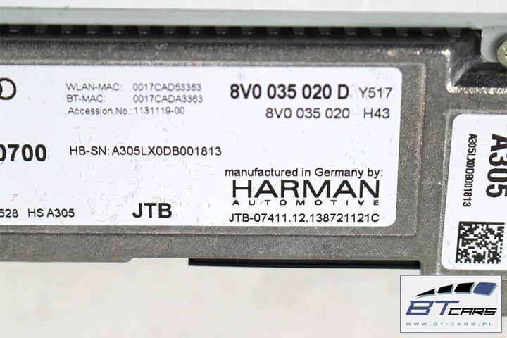 фото №10, Audi a3 набір mmi 3g+ монітор + зчитувач mib + панель 8v0035020d 8v0919604c