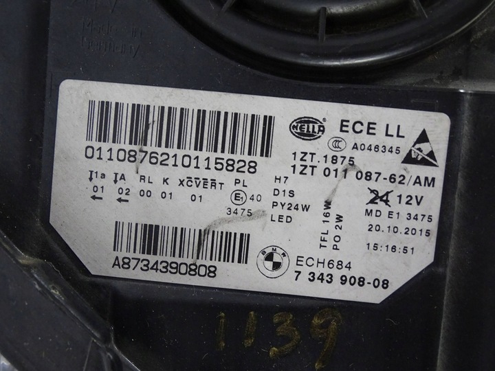 фото №8, Лампа перед передняя правая bmw 5 f10 f11 рестайлинг lci