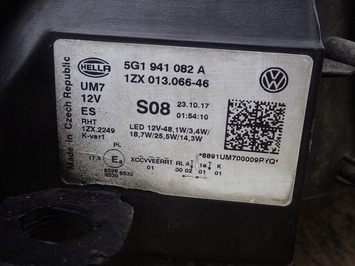 фото №10, Лампа правый полный led vw golf 7 vii 5g gti рестайлинг 17-