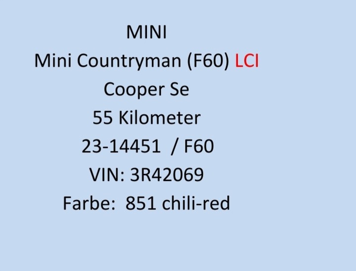 фото №6, Бампер капот крыло усилитель pas радиатор лампы mini f60 lci рестайлинг 851