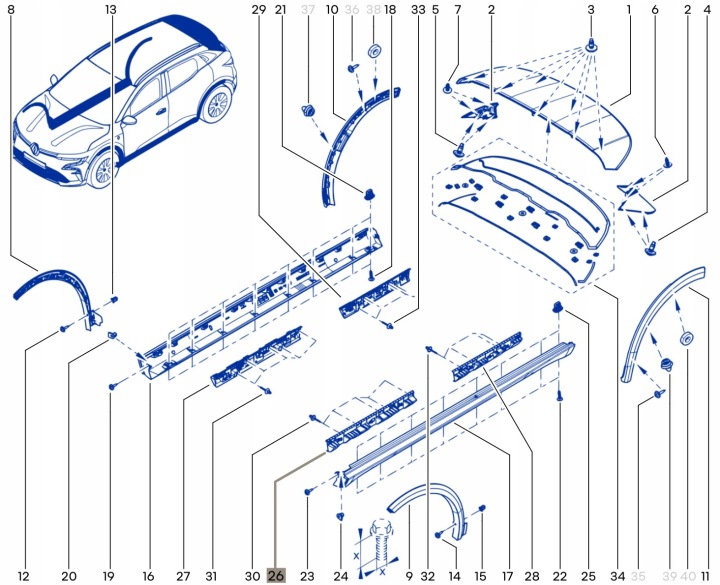 фото №12, Крепление планки пороговой левый renault megane v ev e-tech 764594124r