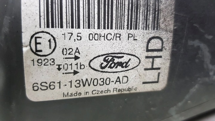 фото №7, Лампа перед ліва 6s61-13w030-ad ford fiesta mk6 рестайлінг 05-