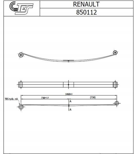 фото №1, Рессора зад tes 8501120019 z/t