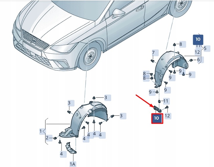 фото №1, Seat ibiza v kj1 rear правий wheel arch liner chafe guard 6f0810974b
