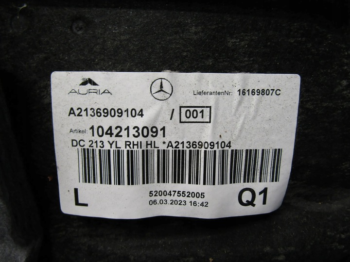 фото №12, Mercedes e w213 подкрылок левая зад a2136909104