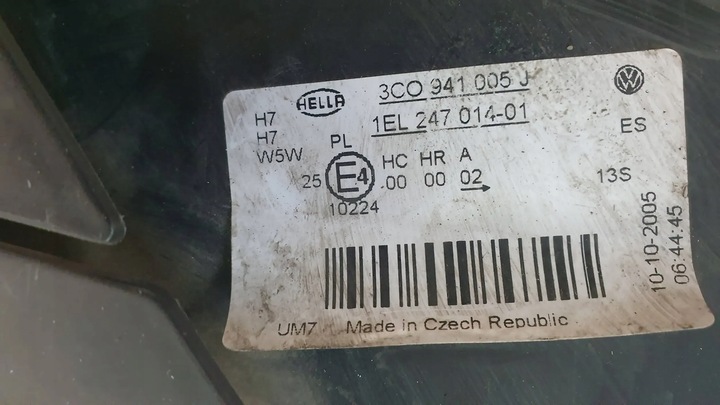 фото №12, Лампа перед ліва 3c0941005j vw passat b6 05-