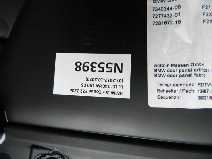 фото №6, Bmw 2 f22 купе оббивка боковина двері правий