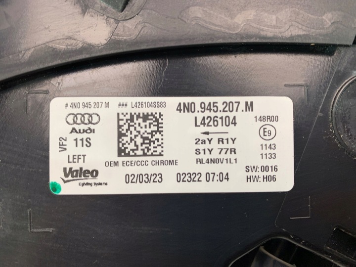 фото №6, Audi a8 d5 рестайлинг лампа левый зад задняя matrix 4n0945207m