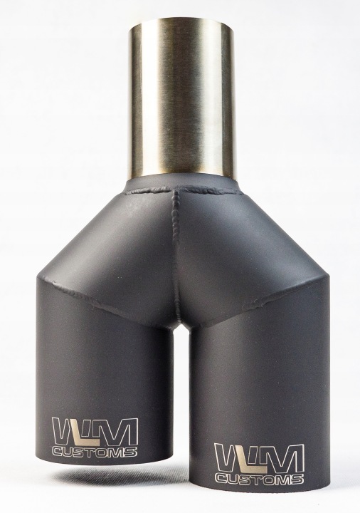фото №5, Двойная наконечник выхлоп wlm чёрная y-pipe 2x76mm