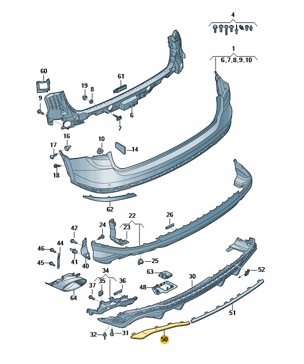 фото №1, Планка декоративна бампера зад права авто rsq3 aso