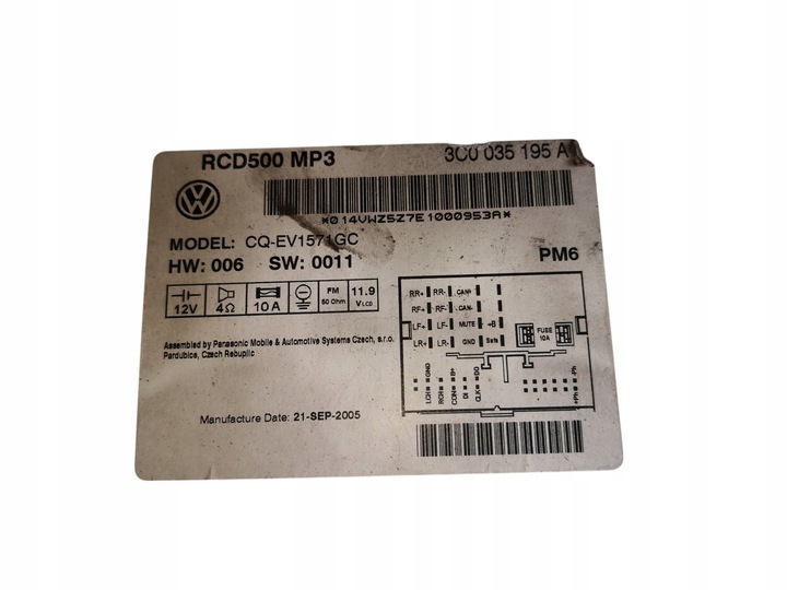 фото №10, Радио оригинальные cd rcd500 mp3 vw golf v touran 3c0035195a 100% исправные