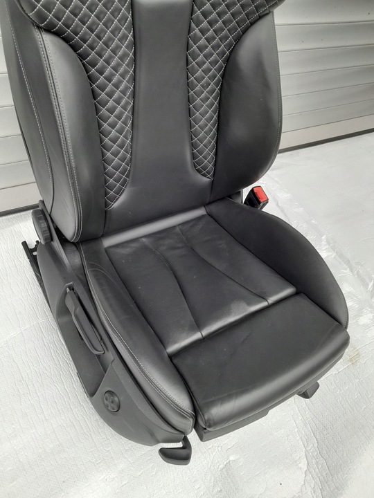 фото №5, Audi a3 s3 8v сиденье пассажира кожа стёганая белая nić з підігрівом