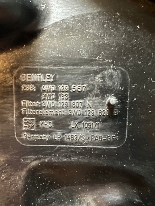фото №8, Корпус фильтра воздуха фильтр bentley gt gtc рестайлинг 6.0 v12 4w0129567